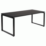 TABLE OFFICE PRO PIED CARRE 180 X 80 CM ZONZA NOIR PIED NOIR