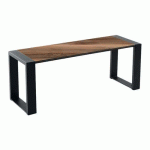BANC BURGER 120 CM STRAT COMPACT OLIVIER / ACIER NOIR