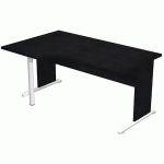 BUREAU 90° GAUCHE PIEDS L BOIS FAST - 160CM - NOIR - NOIR