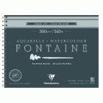 FONTAINE NOIR ALBUM SPIRALÉ 12F 24X30CM 300G GRAIN FIN - NOIR - LOT DE 2