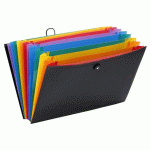 LOT DE 8 - VALISE TRIEUR RAINBOW 12 COMPARTIMENTS, EN POLYPRO 10/10E, NOIR INTÉRIEUR MULTICOLORE