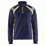 SWEAT COL CAMIONNEUR MARINE/JAUNE FLUORESCENT TAILLE 4XL - BLAKLADER