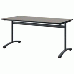 TABLE MALIBU 160X80 T6 DL STRA GRIS U727/NOIR GRIS 7016