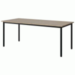TABLE MALIBU 180X80 T5 4P STRA ABS CHÊNE 1146/NOIR 9005