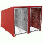 ABRI VÉLOS BERLIN INITIAL 2 PLACES PORTES GALVA - ROUGE FONCÉ 3004 - MANUTAN COLLECTIVITÉS