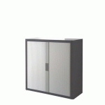 ARMOIRE À RIDEAUX DÉMONTABLE EASY OFFICE H 100 CM CORPS ANTHRACITE RIDEAUX GRIS