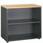 BIBLIOTHÈQUE BASSE FINITION CHÊNE CLAIR - CORPS ANTHRACITE EXPRIM