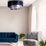 EULUNA PLAFONNIER TRIO Ø 60 CM, NAVY/ARGENTÉ/BLANC/DORÉ
