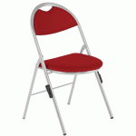 LOT 4 CHAISES PLIANTES CLAP PIEDS ALU AVEC ACCROCHES TISSU ENDUIT PVC M2 ROUGE - MANUTAN COLLECTIVITÉS