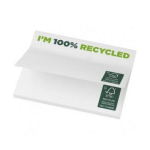 MÉMOS AUTOCOLLANTS RECYCLÉS 100 X 75 MM STICKY-MATE BLANC 100 FEUILLETS - BLOCS-NOTES REPOSITIONNABLES PERSONNALISÉS
