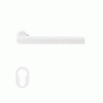 POIGNÉES DE PORTE SUR MINI-ROSACE RONDE SÉRIE ER 28M RHODOS - BLANC - CLÉ I KARCHER DESIGN