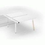 PÔLE DE 2 BUREAUX DROITS L 140 X P 80 CM, PIÉTEMENT BOIS MÉTAL BLANC - ARCH - ELÉMENT SUIVANT