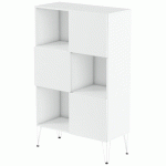 RANGEMENT HAUT JAVA 100 CM DAMIER BLANC/BLANC - MANUTAN COLLECTIVITÉS