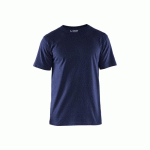 T-SHIRT DE TRAVAIL RESPIRANT 100% COTON UNI 3525 - BLEU MARINE - LT BLAKLADER