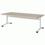 TABLE MALIBU 180X80 T3 DL STRA ABS ACACIA/BLC 9016