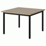 TABLE MALIBU 80X80CM T2 4P STRA ABS CHÊNE 1146/NOIR 9005