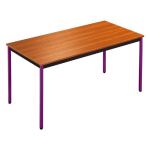 TABLE MODULAIRE DOMINO RECTANGLE - L. 120 X P. 60 CM - PLATEAU TECK - PIEDS PRUNE