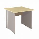 BUREAU DROIT ACTIVITY 2 - L. 80 X P. 80 CM - PLATEAU HÊTRE - PIEDS PLEINS 'ALUMINIUM'