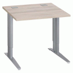 BUREAU DROIT L 80 CM CHÊNE GRIS RÉGLABLE EN HAUTEUR PIÈTEMENT MÉTAL EXCELLENS ALU