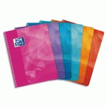 CAHIER SPIRALE LAGOON 17X22CM 160 PAGES 90G 5X5. COUVERTURE POLYPRO ASSORTIES - LOT DE 3