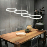 LAMPES SUSPENSION SALON SUSPENDU LAMPE DE TABLE À MANGER MODERNE BLANC LED SUSPENSION DIMMABLE, ALUMINIUM, 31W 2300LM BLANC CHAUD, LXLXH 88X31,5X150