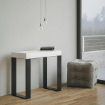 ITAMOBY - CONSOLE EXTENSIBLE 90X40/300 CM TECNO FRÊNE BLANC STRUCTURE ANTHRACITE