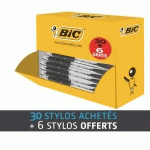 PACK DE 30 STYLOS BILLE ATLANTIS BIC NOIRS RÉTRACTABLES + 6 OFFERTS