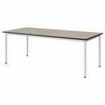 TABLE MALIBU 180X80 T4 4P STRA ANTIB ACACIA/NOIR BLC 9016