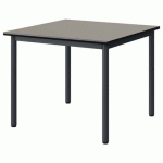 TABLE MALIBU 80X80CM T4 4P STRA GRIS U727/NOIR GRIS 7016