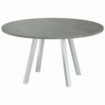 TABLE RÉUNION EVAN Ø 140 CM PIED ALU PLATEAU BÉTON - MBA