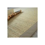 DÉCOWEB - TAPIS JONC DE MER KALAPA FIN PANAMA - GANSE COTON TAUPE - 200 X 200 CM