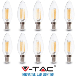 10 AMPOULES LED E14 CANDELA STRIP 6W V-TAC VT-2127 WARM COLD NATURAL