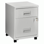 CAISSON MOBILE MÉTAL BUDGET 2 TIROIRS GRIS