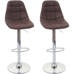 JAMAIS UTILISÉ] 2X TABOURET DE BAR HHG 356, TABOURET DE BAR VINTAGE BRUN FONCÉ, TEXTILE - BROWN