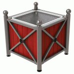 JARDINIÈRE AC/BOIS PROVINCE BOULE 80X80 BAC ACA/GRIS PROCITY - PROCITY