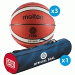 LOT 3 BALLONS BASKET - MOLTEN - BG3800 FFBB FIBA TAILLE 7