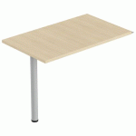 RETOUR ISIA 120 X 60 CM + 1 PIED MÉTAL NOYER/ALU - MBA