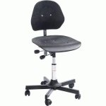 SIÈGE ATELIER SOLID-BAS-ROULETTESEASY ROLLING-ACIER-NOIR - GLOBAL PROFESSIONAL SEATING