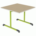 TABLE BANDANA 80X80 T4 DL STR POLY. HÊTRE MIEL BEIGE/VERT AC - MOBIDECOR