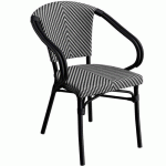 FAUTEUIL EXTÉRIEUR - ALU - TEXTILÈNE NOIR / GRIS - TROCADERO