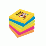 LOT DE 12 - NOTES REPOSITIONNABLES COULEURS CARNIVAL SUPER STICKY POST-IT 76 X 76 MM - BLOC DE 90 FEUILLES