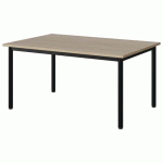TABLE MALIBU 120X80 T3 4P STRA ABS CHÊNE 1146/NOIR 9005