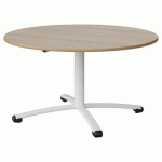 TABLE MALIBU Ø 120 T4 PC STRA ALAISÉ ACACIA/BLC 9016