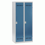 VESTIAIRE 2 COLONNES COLOR MONOBLOC INDUSTRIE SALISSANTE BLEU