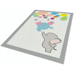 WELLHOME - TAPIS SALON EN POLYESTER GRIS ÉLÉPHANT - 80X150CM - GRIS