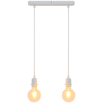 2 LAMPES SUSPENSION DESIGN EN MÉTAL BLANC E27 COMPATIBLE LED