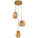 QAZQA - KEVIN - SUSPENSION - 3 LUMIÈRE - Ø 55 CM - DORÉ/LAITON - ART DECO - ÉCLAIRAGE INTÉRIEUR - SALON I CHAMBRE I CUISINE I SALLE À MANGER