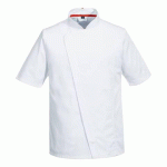LOT DE 2 - PORTWEST C739 VESTE DE CUISINE MAILLE PRO MANCHES COURTES BLANC - TAILLE L