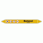 LOT DE 3 - MARQUEUR DE TUYAUTERIE - BUTANOL GHS - NFX 08-105 - VINYLE LAMINÉ 150 X 12 MM