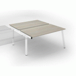 PÔLE DE 2 BUREAUX ECLA CHÊNE GRIS L 160 X P 80 CM PIÈTEMENT MÉTAL BLANC - ÉLÉMENT SUIVANT